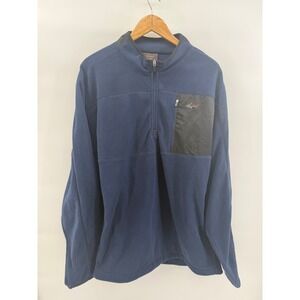 Greg Norman Tasso Elba Mens XXL Navy Blue Fleece 1/4 Zip Pullover
